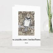 Dotty the Owl 1 Grußkarte Karte (Rückseite)