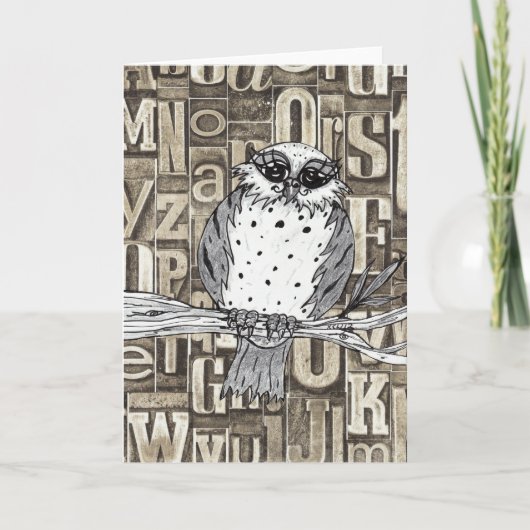 Dotty the Owl 1 Grußkarte Karte (Vorderseite)