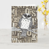 Dotty the Owl 1 Grußkarte Karte (Gelbe Blume)