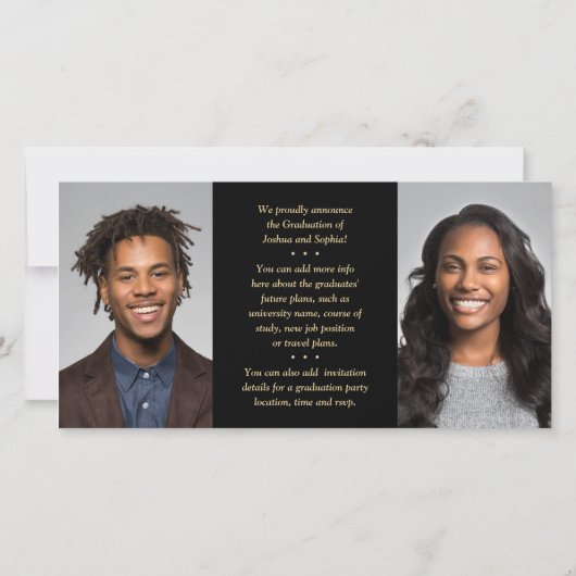 Double Abschluss 2 Black & Gold Joint Foto Ankündigung (Rückseite)