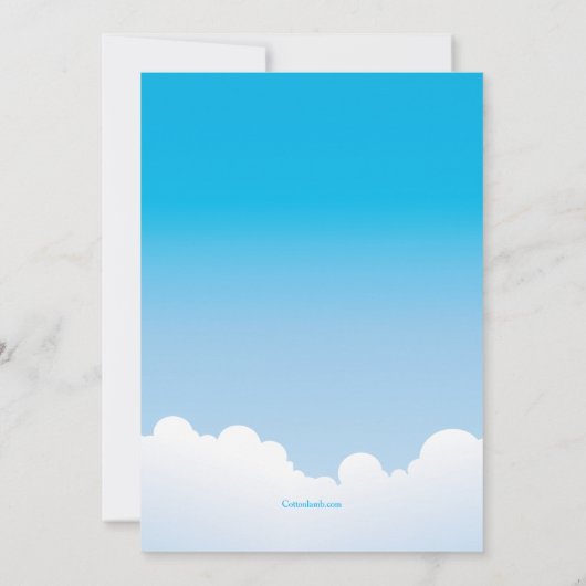 Double-Abschluss-Hut auf Vertikal Einladung (Rückseite)