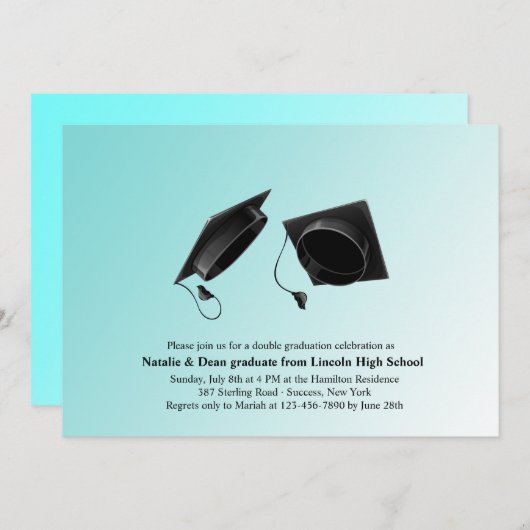 Double-Abschluss-Huttoss Einladung (Vorne/Hinten)