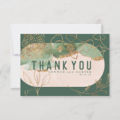 Double Arch Boho Abstrakt Emerald Water Color Mod Dankeskarte (Vorderseite)