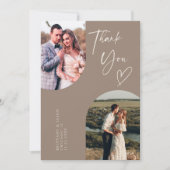 Double Arch Brown Wedding Foto Dankeskarte (Vorderseite)