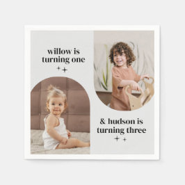 Double Arch Foto Joint Geburtstagspapier Napkin Serviette