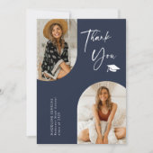 Double Arch Navy Blue Abschluss Foto Vielen Dank Dankeskarte (Vorderseite)