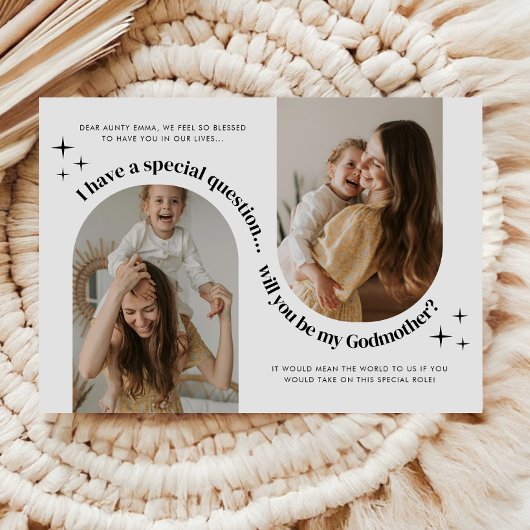 Double Arch Photo Godmother Proposal Einladung
