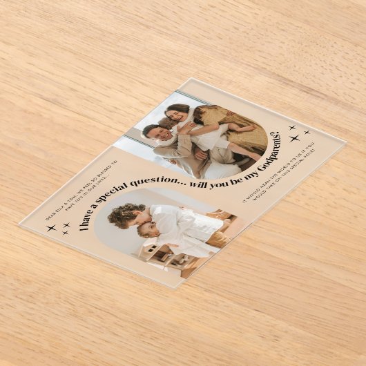 Double Arch Photo Godparents Proposal Acryleinladungen (Ablage )