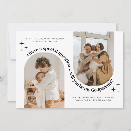Double Arch Photo Godparents Proposal Einladung (Vorderseite)