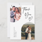 Double Arch White Wedding Foto Dankeskarte (Vorderseite)