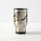 Double-barred finch bird cartoon illustration  reisebecher (Mittel)