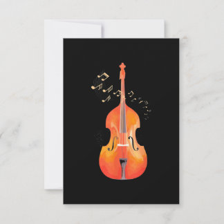 Double Bass Art Classic Music Jazz Karte