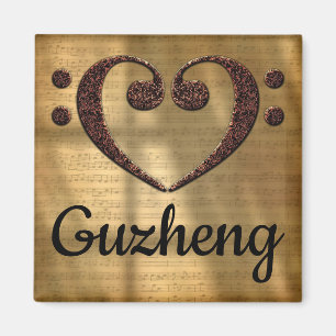 Double Bass Clef Heart Guzheng Magnet