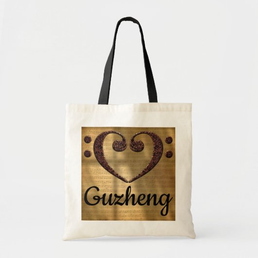 Double Bass Clef Heart Guzheng Tragetasche (Vorne)