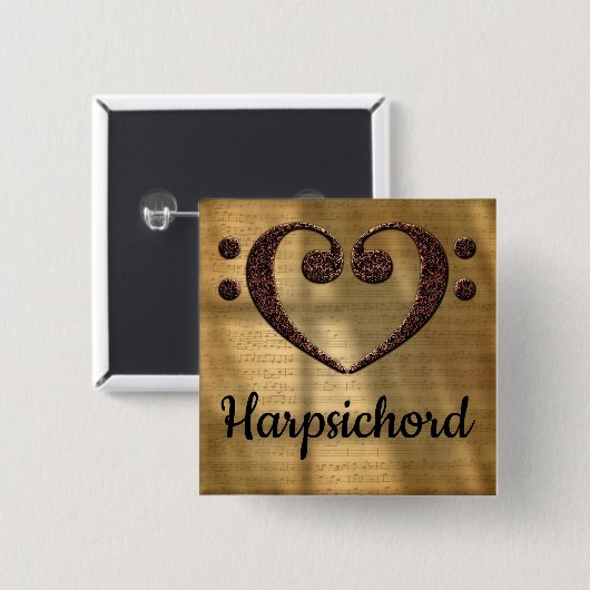 Double Bass Clef Heart Harpsichord Button (Vorne & Hinten)