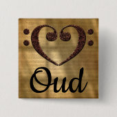 Double Bass Clef Heart Oud Button (Vorderseite)