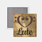 Double Bass Clef Herz Lute Magnet (Vorderseite/Rückseite)