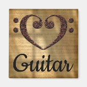 Double Bass Clef Herzgitarre Magnet (Vorne)