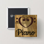 Double Bass Clef Herzpiano Button (Vorne & Hinten)