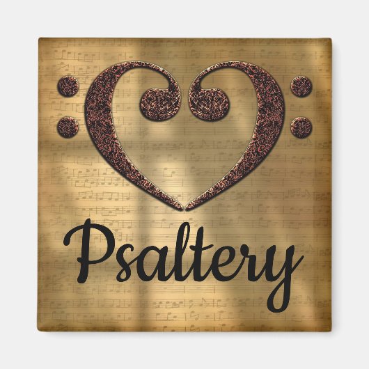 Double Bass Clef Herzpsalterie Magnet (Vorne)