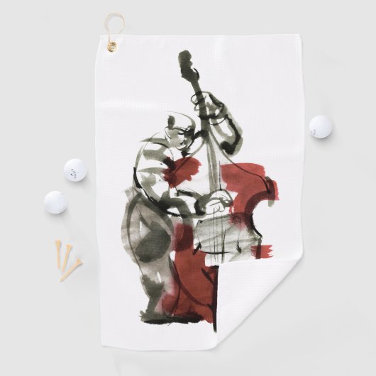 Double Bass Player Golfhandtuch (Insitu)