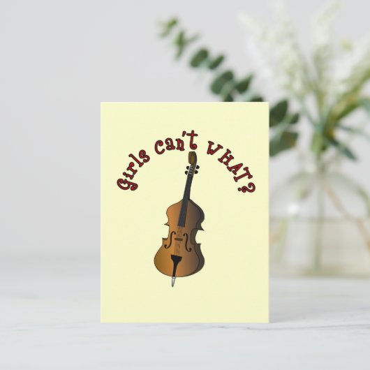 Double Bass Player Postkarte (Stehend Vorderseite)