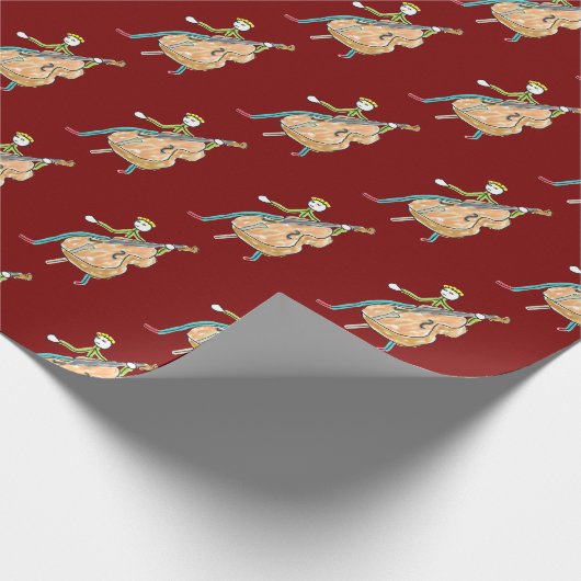 Double Bass Stickman Geschenkpapier (Ecke)
