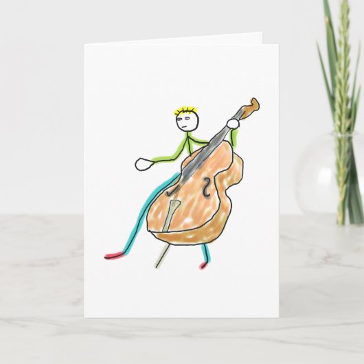 Double Bass Stickman Karte (Vorderseite)