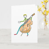 Double Bass Stickman Karte (Gelbe Blume)