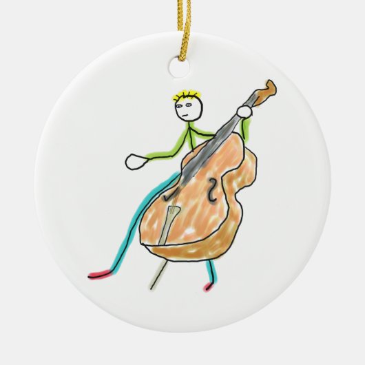 Double Bass Stickman Keramik Ornament (Vorne)