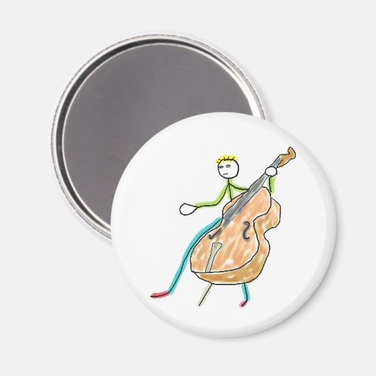Double Bass Stickman Magnet (Vorderseite/Rückseite)