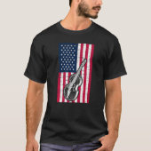 Double Bass US Flag Patriotic Double Bassist Premi T-Shirt (Vorderseite)