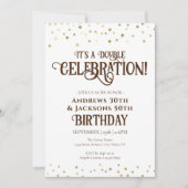 Double Birthday Party Star Confetti Einladung (Vorderseite)