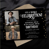 Double Birthday Party Star Confetti Foto Einladung