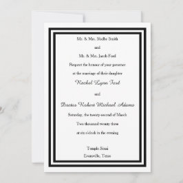 Double Black Trim - 12x18 Wedding Einladung