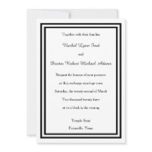 Double Black Trim - 12x18Wedding Einladung