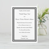 Double Black Trim - 12x18Wedding Einladung (Stehend Vorderseite)