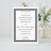 Double Black Trim - 3x5 Einladung zur Hochzeit (Stehend Vorderseite)