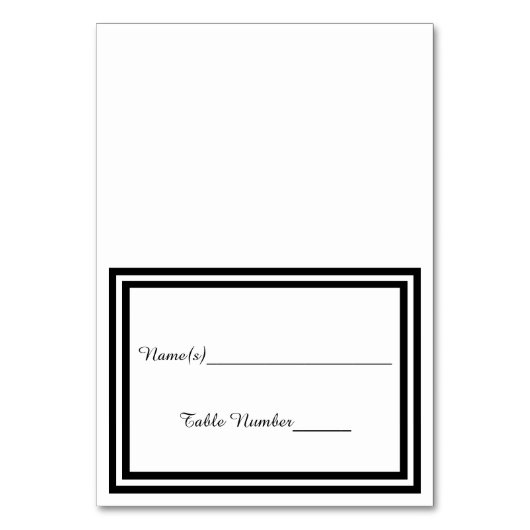 Double Black Trim - Escort-Karte Tischnummer (Vorderseite)