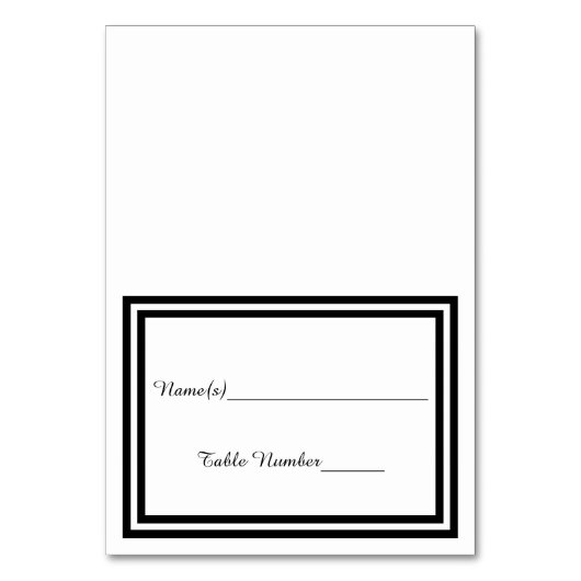 Double Black Trim - Escort-Karte Tischnummer (Vorderseite)