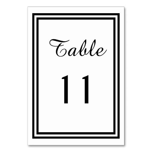 Double Black Trim - Tischnummer (Vorderseite)