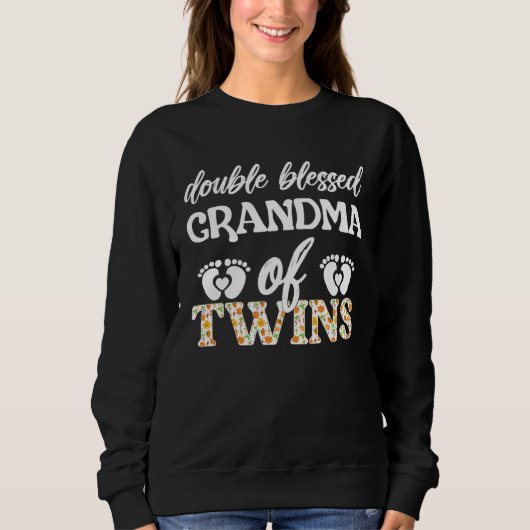 Double Blessed Grandma Of Twins Twin Grandma Sweatshirt (Vorderseite)