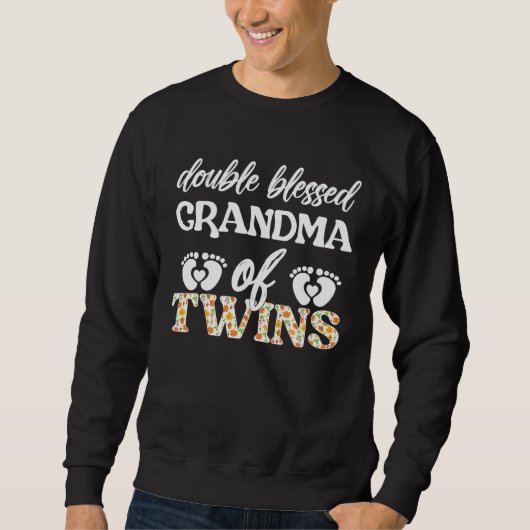 Double Blessed Grandma Of Twins Twin Grandma Sweatshirt (Vorderseite)