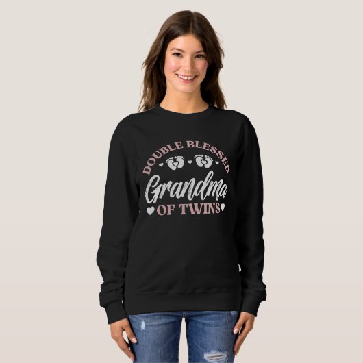 Double Blessed Grandma Of Twins Twin Grandma Sweatshirt (Vorne ganz)