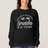 Double Blessed Grandma Of Twins Twin Grandma Sweatshirt (Vorderseite)