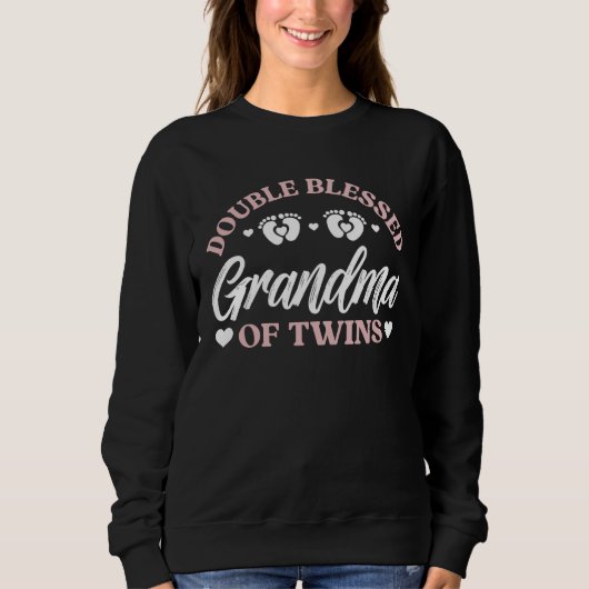 Double Blessed Grandma Of Twins Twin Grandma Sweatshirt (Vorderseite)