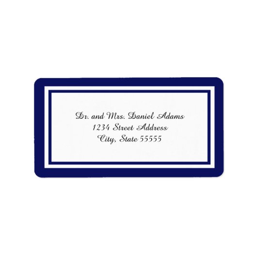 Double Blue Trim - Adressetikett (Vorne)