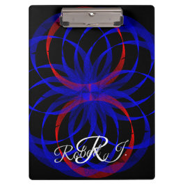 Double Blueberry Color Geometric Clipboard Klemmbrett