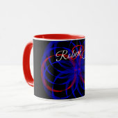 Double Blueberry Color Geometric Coffee Mug Tasse (Vorderseite Links)