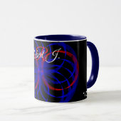Double Blueberry Color Geometric Coffee Mug Tasse (VorderseiteRechts)